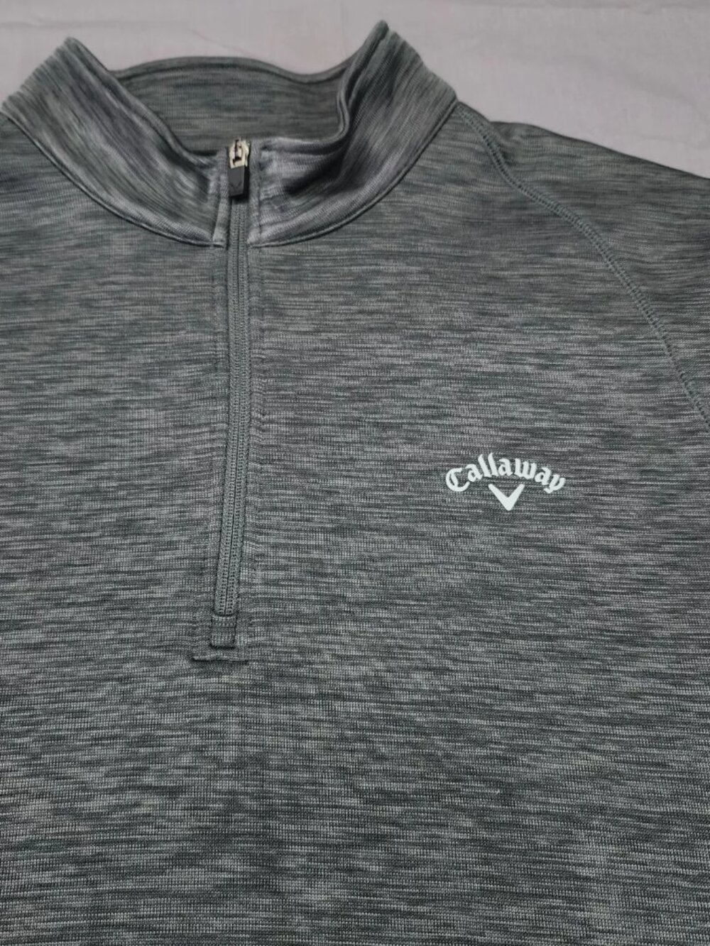 Callaway Mens 2XL Heather Gray Quarter Zip Fleece Pullover Sweatshirt Golf